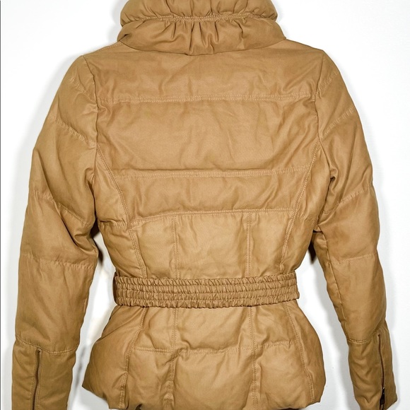 Zara Woman Beige Camel Down Belted Puffer Jacket Coat Size XS - Picture 4 of 17